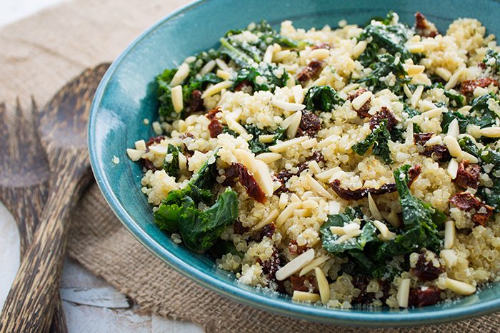 Healthy kale and quinoa bowl
