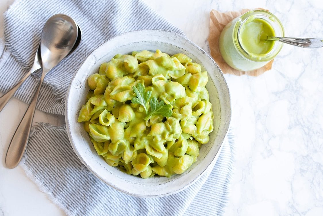 Green mac and cheese